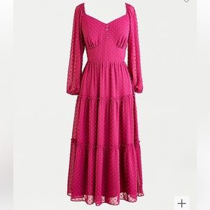 Used. J. Crew. Tiered long sleeve midi dresss